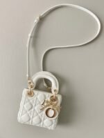 Dior Lady Dior Micro Bag Knockoff in White Cannage Lambskin - Image 8