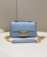 Top Quality Replica Fendi Baguette Chain Midi Bag In Blue - Image 4