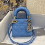 Dior Lady Dior Micro Bag Faux in Blue Patent Cannage Calfskin - Image 9