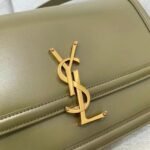 Fake Saint Laurent Medium Solferino Bag Khaki Green Calfskin - Image 9