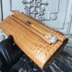 Camarel Crocodile Fake Hermes Kelly Cut Clutch Rich Color Handbag - Image 7