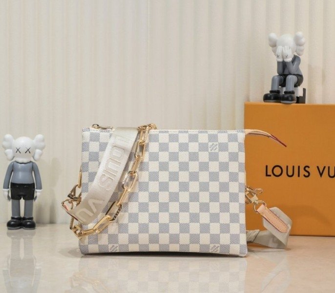 12C1A2E8-E706-868A-74E5-8AE6303EE72E.jpg Louis Vuitton Damier Azur Coussin PM Bag With Jacquard Strap - Image 1