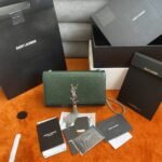 Replica Saint Laurent Kate Medium Tassel Bag Green Crocodile-embossed Leather - Image 5
