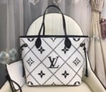 Louis Vuitton Spring 2022 Monogram Empreinte Neverfull MM Tote In Cream