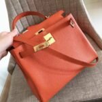 Orange Clemence Knockoff Hermes Kelly Retourne 32cm Bold Tote - Image 6