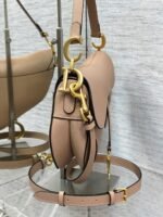 Dior Saddle Bag with Strap Knockoff in Blush Grained Calfskin - Image 10