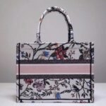 Dior Medium Book Tote Bag Fake in Multicolor Rosa Mutabilis Embroidery - Image 8