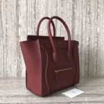 Celine Micro Luggage Tote Bag Knockoff in Dark Red - Image 6