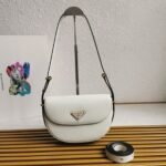 Prada Arque Shoulder Bag with Flap Knockoff in White - Image 2