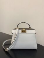Top Quality Replica Fendi Peekaboo ISeeU Small Bag In White Calfskin - Image 8