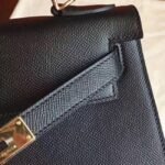 Black Epsom Fake Hermes Kelly Sellier 28cm Stylish Handbag - Image 7