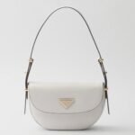 Prada Arque Shoulder Bag with Flap Knockoff in White