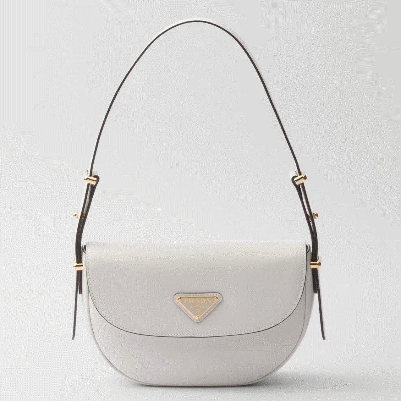 143B7E86-305A-6B91-296F-9AE896BA034B.jpg Prada Arque Shoulder Bag with Flap Knockoff in White - Image 1