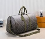 LV Monogram Gradient Canvas Keepall Bandouliere 55 In Khaki Green - Image 2