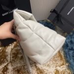 Replica Saint Laurent Puffer Medium Chain Bag Ivory Lambskin - Image 3