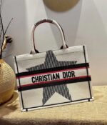 Dior Large Book Tote Bag Fake in DiorAlps White Three-Tone Embroidery - Image 6