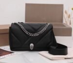 Knockoff Bvlgari Serpenti Cabochon Small Bag Black Calfskin - Image 4