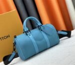 Louis Vuitton Taurillon Monogram Leather Keepall Bandouliere 25 In Turquoise - Image 2