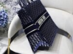 Dior Large Book Tote Bag Replica in Blue Oblique Embroidered Velvet - Image 4