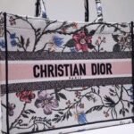 Dior Medium Book Tote Bag Fake in Multicolor Rosa Mutabilis Embroidery - Image 3