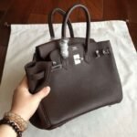 Hermes Birkin 25cm Handmade Knockoff Bag in Café Shade - Image 4