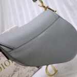 Dior Saddle Bag Fake in Gray Grained Calfskin - Image 10