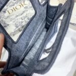 Dior Mini Book Tote Bag Fake in Denim Blue Oblique - Image 4
