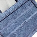 Dior Mini Book Tote Bag Fake in Denim Blue Oblique - Image 8