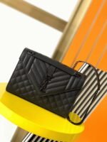Replica Saint Laurent Envelope Large Black Bag with Black Hardware - Image 6