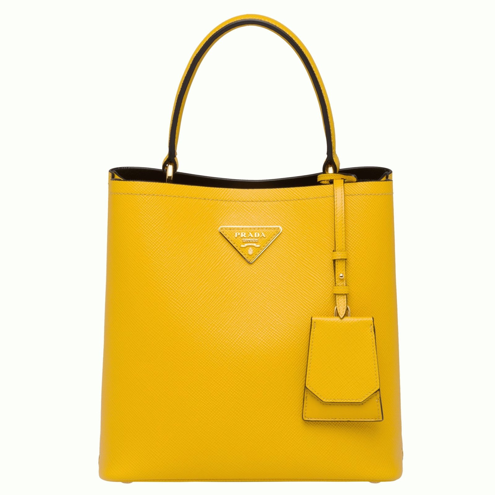 156921F2-B846-E18C-DA3E-1AE54D559D2C.jpg Yellow Prada Medium Panier Bag Fake - Image 1
