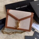 CASSANDRA MONOGRAM CLASP BAG IN CANVAS AND SMOOTH LEATHER - Image 6