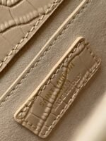 Fake Saint Laurent Sunset Medium Chain Bag Beige Crocodile-embossed Leather - Image 6