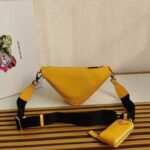 Prada Triangle Shoulder Bag Replica in Yellow - Image 5