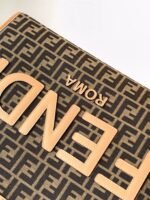 Top Quality Replica Fendi Sunshine Large Tote Bag in Brown FF Jacquard Fabric - Image 5