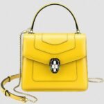 Fake Bvlgari Serpenti Forever Small Bag Yellow Calfskin