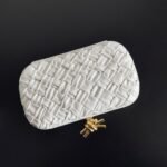 Fake Bottega Veneta Knot Minaudiere Clutch White Foulard - Image 6