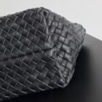Top Quality Fake Bottega Veneta Cabat Mini Bag In Black Intrecciato Lambskin - Image 5
