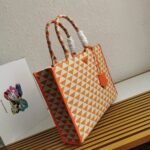 Prada Symbole Large Bag Imitation in Orange/White Jacquard Fabric - Image 4