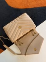 Fake Saint Laurent LouLou Small Chain Bag Beige - Image 8