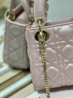 Dior Lady Dior Mini Bag Fake in Lotus Pearlescent Lambskin - Image 7
