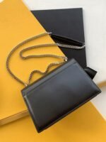 Knockoff Saint Laurent Sunset Medium Chain Bag Noir Calfskin - Image 5