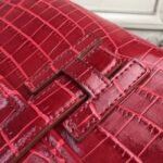 Top luxury dark red crocodile leather replica Hermes Jige Elan clutch bag - Image 8