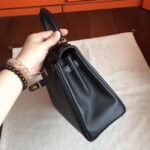 Black Swift Replica Hermes Kelly 25cm Retourne Soft Bag - Image 3