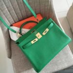Bamboo Clemence Replica Hermes Kelly Retourne 28cm Handbag - Image 4