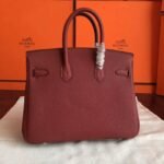 Bordeaux Hermes Birkin 25cm Faux Quality Replica - Image 3