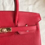 Hermes Birkin 25cm Designer-Inspired Bag in Red - Image 6