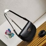 Black Prada Arque Shoulder Bag with Flap Fake - Image 9