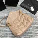 Saint Laurent Puffer Medium Chain Bag Beige Lambskin - Image 8