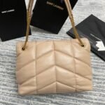 Saint Laurent Puffer Medium Chain Bag Beige Lambskin - Image 2