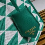 Prada Symbole Small Bag Replica in Green/White Jacquard Fabric - Image 7